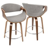 LumiSource Curvini 24'' Counter Stool - Set of 2