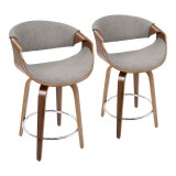 LumiSource Curvini 24'' Counter Stool - Set of 2