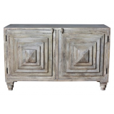 Bengal Manor Mango Wood 2 Stacked Pyramid Door Cabinet