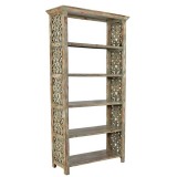 Bengal Manor Mango Wood Carved Side Panel Etagere