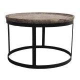 Bengal Manor Mango Wood and Metal Round End Table