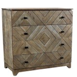 Bengal Manor Acacia Wood Diamond Pattern 4 Drawer Chest 