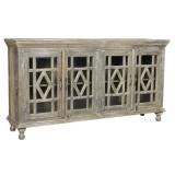 Bengal Manor Mango Wood Grey Wash 4 Door Sideboard