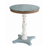 Sea Isle Two Tone Rustic Coastal Wood and Rope Apron Accent Table