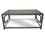 Bentley Chrome Rectangle Design Cocktail Table with Beveled Mirror Top