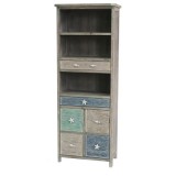 Key West Grey Driftwood and Multi Color Nautical 2 Drawer 2 Door Storage Cabinet