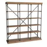 La Salle Metal and Wood 3 Section Bookshelf 