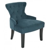 Curves Hour Glass Accent Chair - Blue 
