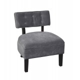 Curves Button Accent Chair - Charcoal Velvet