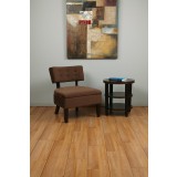 Curves Button Accent Chair - Chocolate Velvet