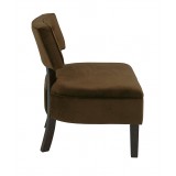 Curves Button Accent Chair - Chocolate Velvet