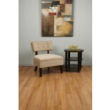 Curves Button Accent Chair - Coffee Velvet