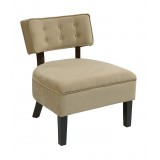 Curves Button Accent Chair - Coffee Velvet