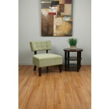 Curves Button Accent Chair - Green Velvet