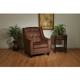 Curves Button Accent Chair - Chocolate Velvet