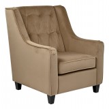 Curves Button Accent Chair - Coffee Velvet