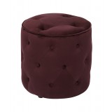 Curves Tufted Round Ottoman - Port Velvet