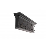 Nova Solo Halifax 4-Hook Coat Rack - Black White Antique - Angled Close-Up
