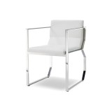 Blake Dining Armchair White - Angled