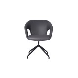 Whiteline Modern Living Gordon Swivel Dining Chair - Dark Grey - Front