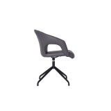 Whiteline Modern Living Gordon Swivel Dining Chair - Dark Grey - Side