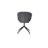 Whiteline Modern Living Gordon Swivel Dining Chair - Dark Grey - Rear