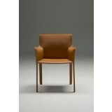 Fleur Arm Chair Caramel Full Leather Wrap - Front