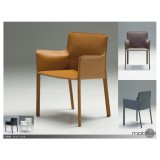 Fleur Arm Chair Caramel Full Leather Wrap - Angled 