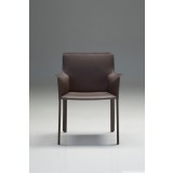 Fleur Arm Chair Mink Full Leather Wrap - Front