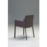 Fleur Arm Chair Mink Full Leather Wrap - Back Angled