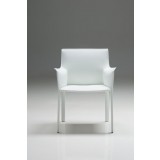 Fleur Arm Chair White Full Leather Wrap - Front