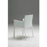 Fleur Arm Chair White Full Leather Wrap - Back Angled