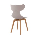 Leisure D With Tan PP Stand Dinning Chair - Grey - Back Angled