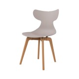 Leisure D With Tan PP Stand Dinning Chair - Grey - Angled