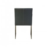Tate Arm Chair Grey Leatherette with Brushed Stainless Steel - Back