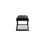 Crosstown Large Bench Black Leatherette with Matte Black Powder Coated Steel - Side
