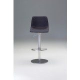 Beny Hydraulic Bar Stool Grey Leatherette with Grey Powder Coated Steel - Front