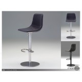 Beny Hydraulic Bar Stool Grey Leatherette with Grey Powder Coated Steel
