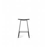 Canaria Bar Stool Black Leather Seat with Black Powder Coated Steel