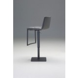 Dove Hydraulic Bar Stool Grey Leatherette with Brushed Stainless Steel - Back Angle