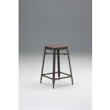 Gage Bar Stool Bamboo Wood Seat with Bronze Powder Coated Steel Set of 4