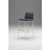Weston Bar Stool Dark Grey Cashmere with Chrome Frame Set of 2