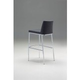 Weston Bar Stool Dark Grey Cashmere with Chrome Frame Set of 2 - Back Angle