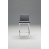 Weston Bar Stool Grey Ultra Leatherette with Chrome Frame Set of 2 - Front