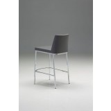 Weston Bar Stool Grey Ultra Leatherette with Chrome Frame Set of 2 - Back Angle