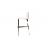 Weston Bar Stool White Ultra Leatherette with Chrome Frame Set of 2 - Side
