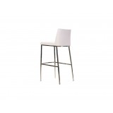 Weston Bar Stool White Ultra Leatherette with Chrome Frame Set of 2 - Angled