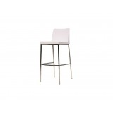 Weston Bar Stool White Ultra Leatherette with Chrome Frame Set of 2 - Angled