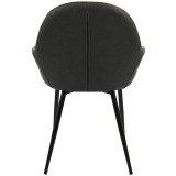 LumiSource Clubhouse Dining Chair - Set of 2 - GREY - Rear