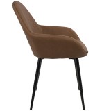 LumiSource Clubhouse Dining Chair - Set of 2 - BROWN - Side